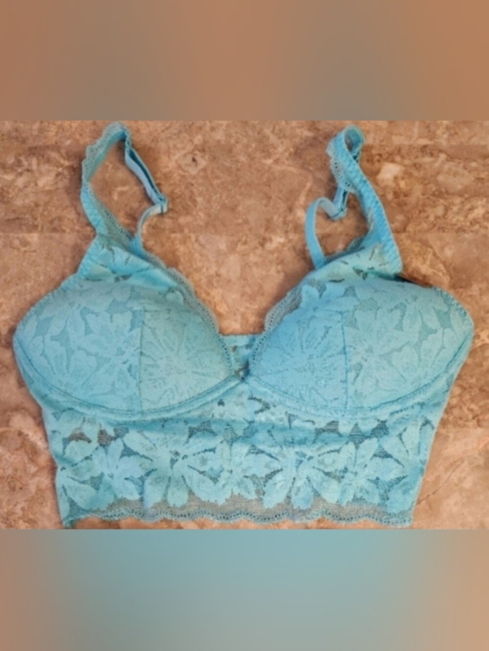 XS S VS PINK Lightly Lined Plunge Lace Bralette Bra